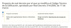 AUDIENCIA PÚBLICA DEL RD POR EL QUE SE MODIFICA EL CÓDIGO TÉCNICO DE LA EDIFICACIÓN
